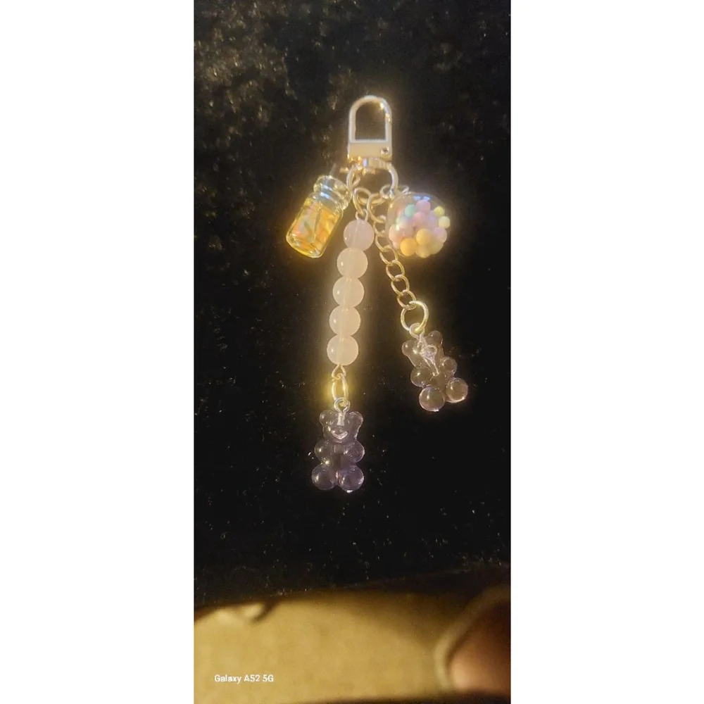 Gummy bear Keychain Purple and White